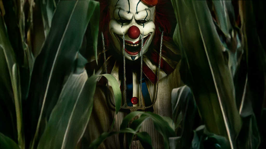 Klounas kukurūzų lauke (Clown in a Cornfield)
